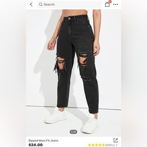 Size small black ripped- mom jeans.
